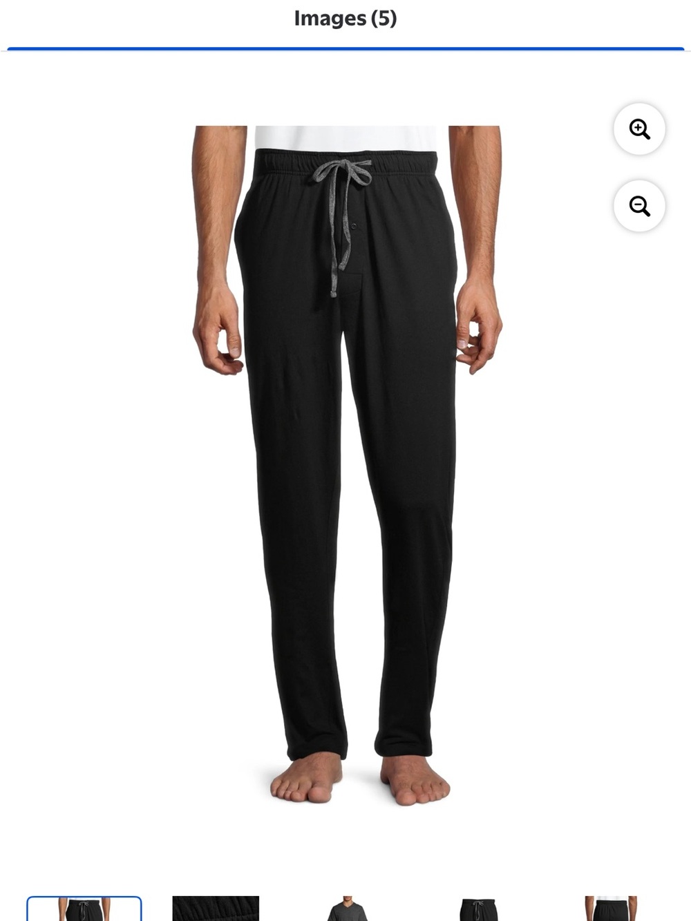 Men's Black Drawstring Lounge Pants